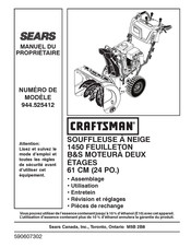 Sears CRAFTSMAN 944 525412 Manuel Du Propriétaire