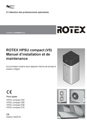 Rotex HPSU compact 304 Manuel D'installation Et De Maintenance