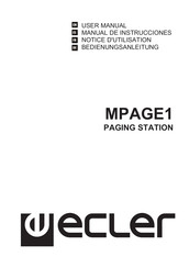 Ecler MPAGE1 Notice D'utilisation