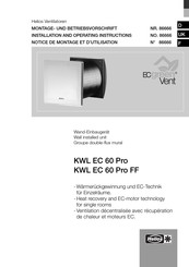 Helios EcoVent KWL EC 60 PRO Notice De Montage Et D'utilisation