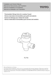 Toto TLT10 Manuel D'installation Et D'utilisation