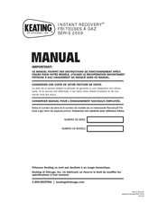 Keating Of Chicago INSTANT RECOVERY 2009 Série Manual D'instructions