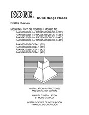 Kobe Range Hoods Brillia RAX9530SQB-DC-1 Manuel D'installation Et Mode D'emploi