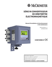 McCrometer M Série Manuel D'installation, De Fonctionnement Et De Maintenance