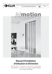 eclisse E-MOTION Manuel D'installation, D'utilisation Et D'entretien