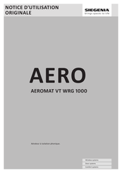 Siegenia AEROMAT VT WRG 1000 Notice D'utilisation Originale