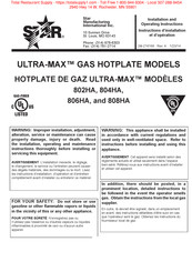 Star Manufacturing International ULTRA-MAX 806HA Instructions D'installation Et D'opération