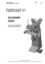 Hohner ECONOMY 25/40 Mode D'emploi