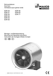 Maico EDR 45 Instructions De Montage Et Mode D'emploi