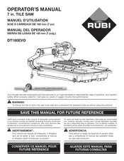 Rubi DT180EVO Manuel D'utilisation