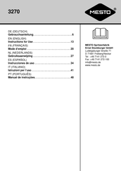 Mesto 3270 Mode D'emploi