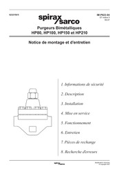 Spirax Sarco HP80 Notice De Montage Et D'entretien