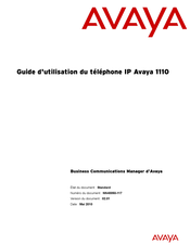 Avaya IP Avaya 1110 Guide D'utilisation