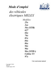 Melex 96 XTR+ Série Mode D'emploi