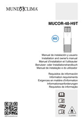 mundoclima MUCOR-48-H9T Manuel D'installation Et L'utilisauter