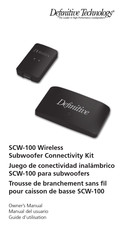 Definitive Technology SCW-100 Guide D'utilisation