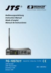 Monacor International JTS TG-10STX/1 Mode D'emploi