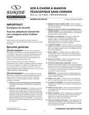 sunjoe 24V-PS8-LTE Manuel D'utilisation