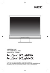 NEC AccuSync LCD22WMGX Manuel D'utilisation