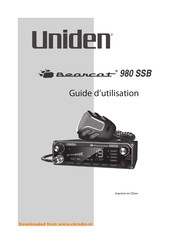 Uniden Beancat 980SSB Guide D'utilisation