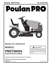 Poulan Pro PBGT26H54 Manuel De L'opérateur