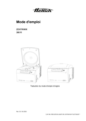 Hettich ZENTRIMIX 380 R Mode D'emploi