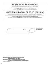 Whirlpool UXT3030AD Instructions D'installation Et Guide D'utilisation Et D'entretien