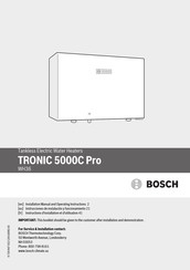 Bosch TRONIC 5000C Pro WH17 Instructions D'installation Et D'utilisation