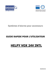 Esse-ti HELPY VOX 24V INTL Guide Rapide Pour L'utilisateur