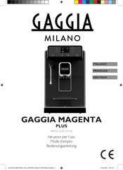 Gaggia Milano MAGENTA PLUS Mode D'emploi