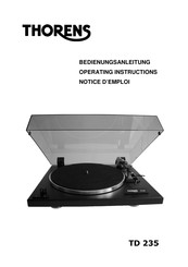 Thorens TD 235 Notice D'emploi