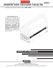 Lincoln Electric INVERTEC V205-T AC/DC TIG Manuel De L'opérateur
