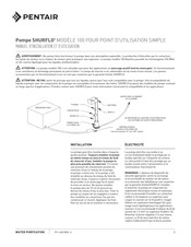 Pentair SHURFLO 100 Manuel D'installation Et D'utilisation