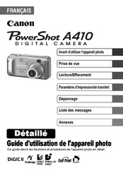 Canon PowerShot A410 Guide D'utilisation
