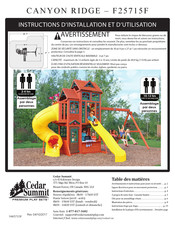 Cedar Summit CANYON RIDGE Instructions D'installation Et D'utilisation