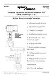 Spirax Sarco BCV62 Notice De Montage Et D'entretien