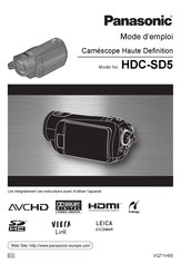 Panasonic HDC-SD5 Mode D'emploi