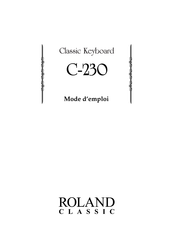 Roland Classic C-230 Mode D'emploi