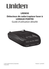 Uniden LRD850 Guide D'utilisation