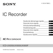 Sony ICD-UX300F Guide De Démarrage Rapide