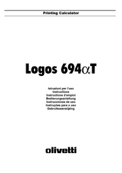 Olivetti Logos 914T Instructions D'emploi