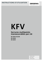 Siegenia KFV BS 6600 Instructions D'utilisation