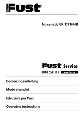 Fust NOVAMATIC EK 1271N-IB Mode D'emploi