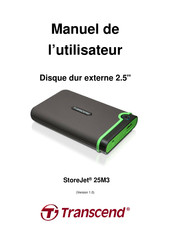 Transcend StoreJet 25M3 Manuel De L'utilisateur