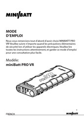 miniBatt PRO VR Mode D'emploi