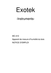 Exotek Instruments MC-410 Notice D'emploi