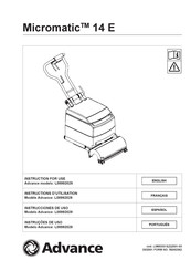 Nilfisk Advance Micromatic 14 E Instructions D'utilisation