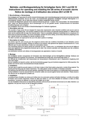 Pfannenberg DS Série Notice De Montage Et D'utilisation