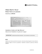 Mistral MPP274S Instructions D'installation Et Guide De L'usager