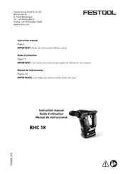 Festool BHC 18 Guide D'utilisation